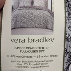 Vera Bradley 3-pc comforter set full/queen reversible 2 shams floral open package, unused