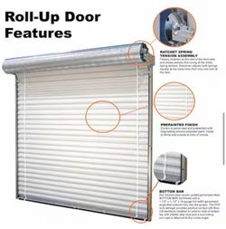 Clopay Roll-Up 8 ft. × 7 ft. Non-Insulated Silhouette Gray Garage Door Without Windows New