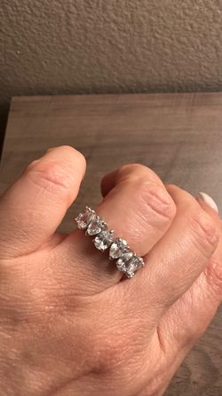 Swarovski Matrix Vittore Ring, Pear-Shaped Crystal Stones, Rhodium Finish