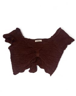 Brown crochet crop top