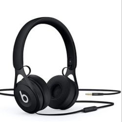 Beats EP Wired On-Ear Headphones - Battery Free for Unlimited Listening, Built in Mic and Controls - Black