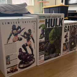 Psylocke, Gambit, Hulk Kotobukiya Statues