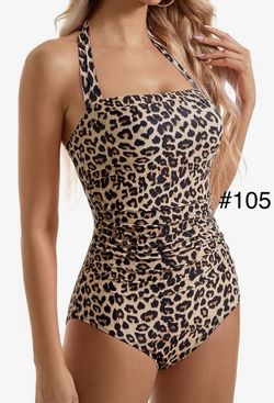 Color Block Swimwear(Leopard