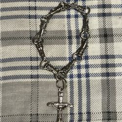 Size 7 stainless steel crucifix bracelet