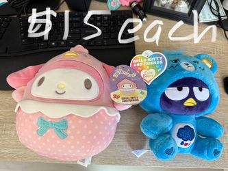 $5 each hello kitty blind boxes $15 each Care Bears sanrio plushies