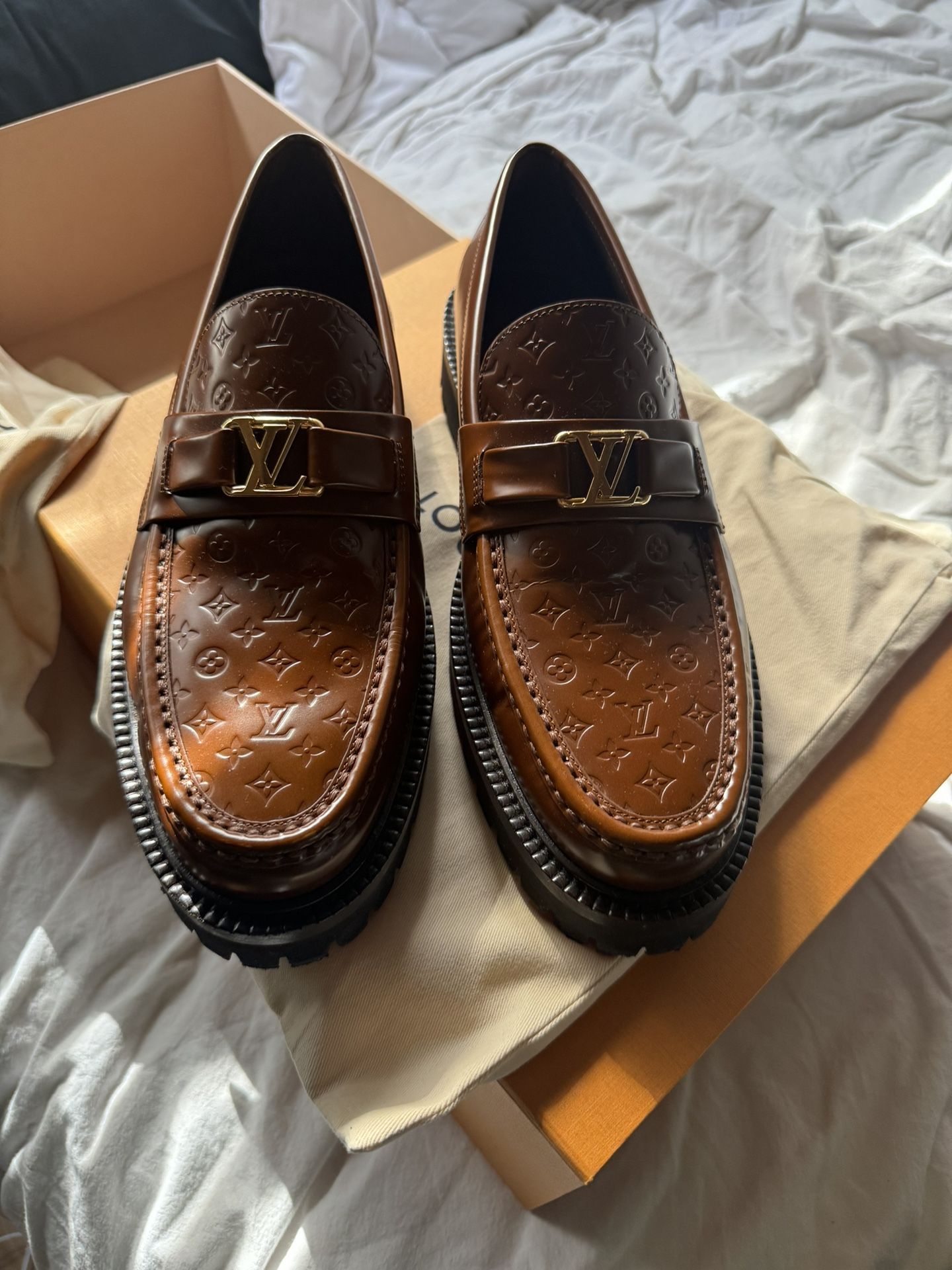 louis vuitton dress shoes brown Louis Vuitton Men Shoes Oxford Brown Suede 9.5UK 10.5US New Never Worn