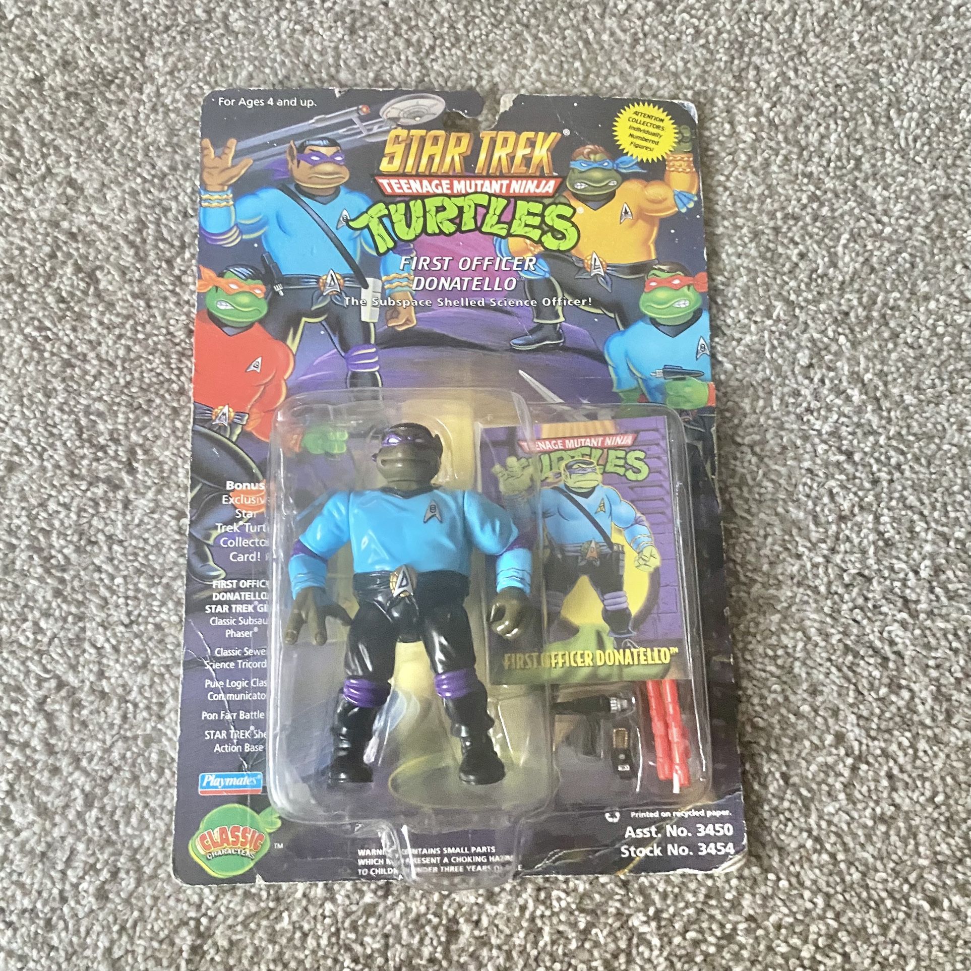 TMNT Teenage Mutant Ninja Turtles Star Trek First Officer Donatello Vtg 1994 NIB