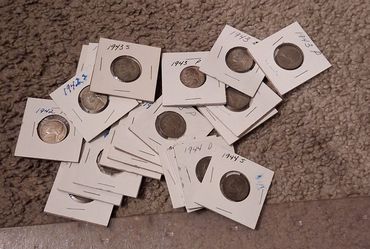 22 Jefferson Wartime  Nickel Lot 1942–1945
