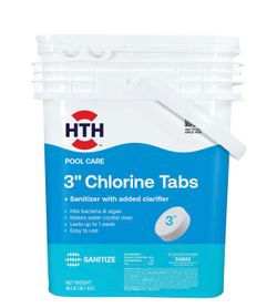 HTH 3" Chlorine Tablets for Pool Sanitization, 40 lbs.