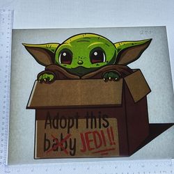 Iron On Heat Transfer  Good For T-shirts Sweaters Jackets T Shirt Design Size Is About 10x12  Baby Yoda #255