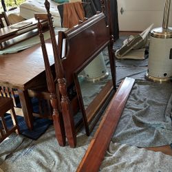 Twin Headboard And Rails Plus Box Spring Mattres 