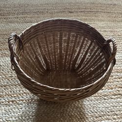 Vintage Woven Bamboo Planter Basket Boho Urban Farmhouse🪴