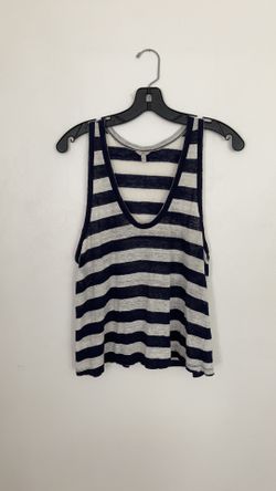 Joie Navy White Stripe Tank Top Size S
