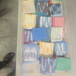 Handmade Crochet Dishcloths Lots of Colors