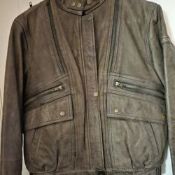 Hein Gericke Womens 40w Leather Motorcycle Jacket Brown