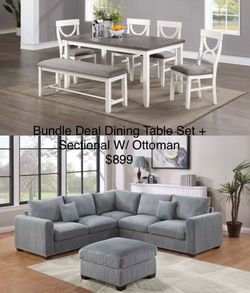Sectional with dining table set