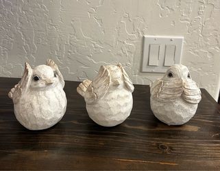 Set of 3 Decorative Bird Figurines