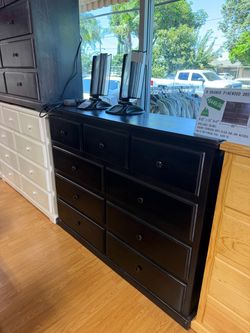 9 drawer dresser black