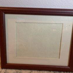 Pair of Large Mahogany Wood Picture Frame with Mat