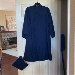 Graduation Cap and Gown Navy Blue 5’ - 5’4”