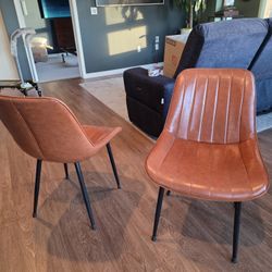 Set of 4 Modern Faux Leather Dining Chairs – Excellent Condition