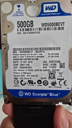 WD Scorpio Blue 500GB 2.5" SATA Laptop Hard Drive – Tested