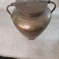 Rare Persian Water Jug Metal  With Lid Over 3 Ft Tall 