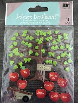 Vintage New RARE Jolees Family Tree Apples Parents Genealogy Ancestors 3D Scrapbook Stickers