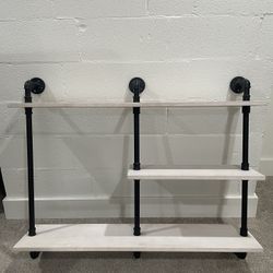 Tiered Large Hanging Shelf With Pipe Attachments