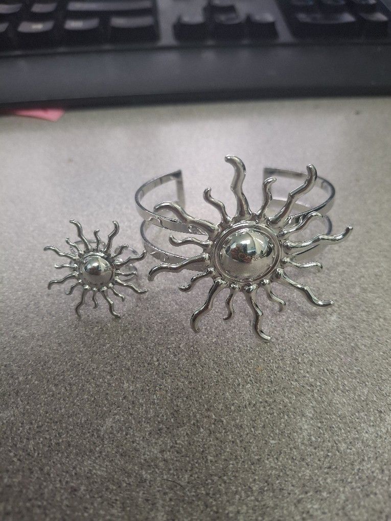Sun Bracelet & Adjustable Matching Ring