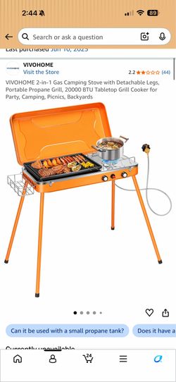 VIVOHOME 2-in-1 Gas Camping Stove
