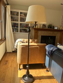 Moving Sale! Adjustable Bronze Standing Floor Lamp with Swing Arm