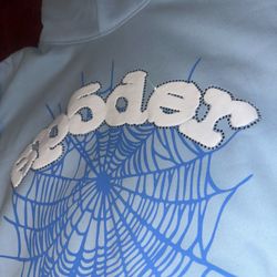 Light Blue SP5DER Hoodie L Authentic