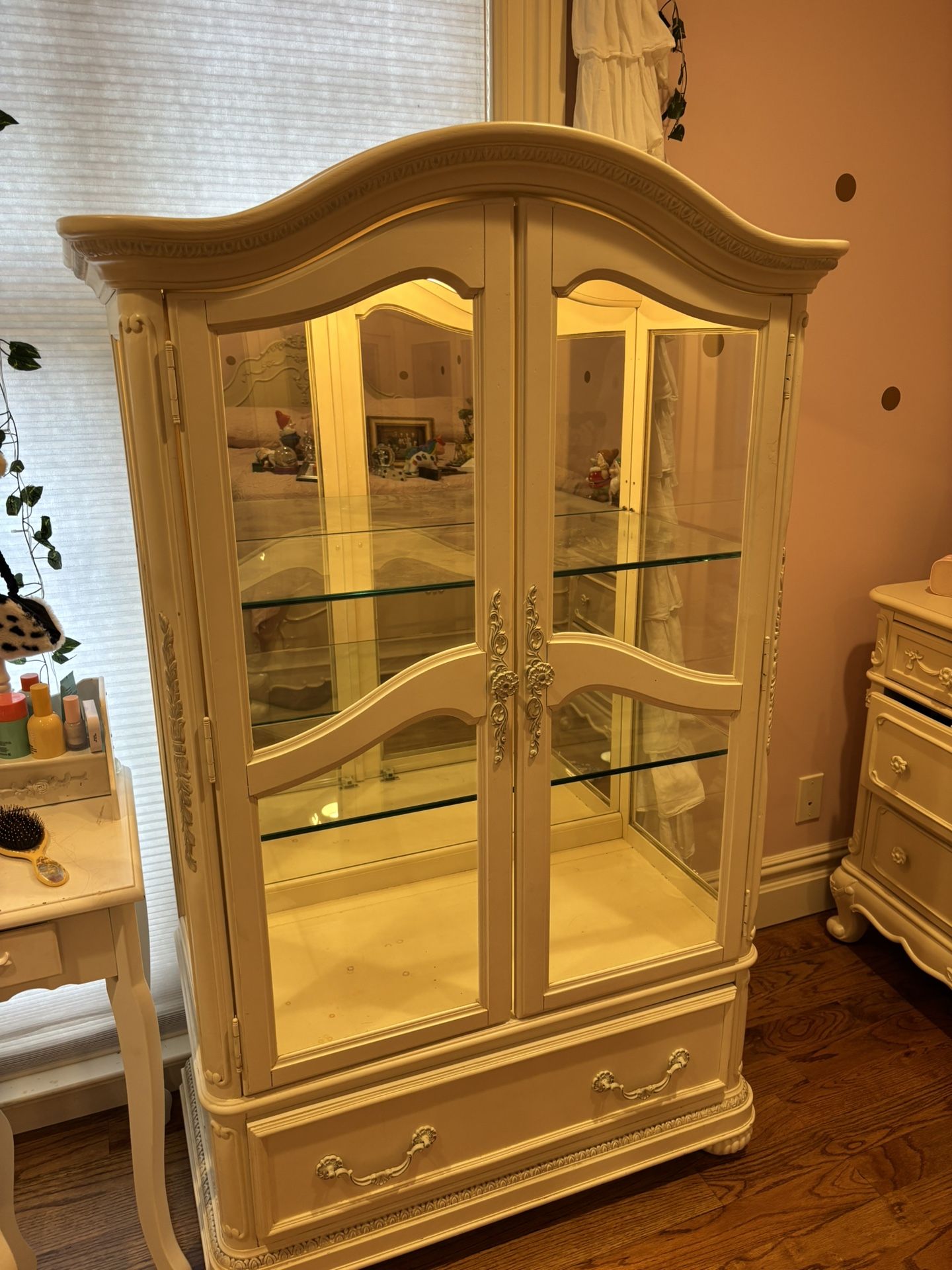 Armoire With Glass Shelves 