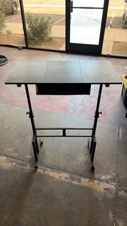 Black Adjustable Standing Desk with Wheels