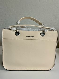 Calvin Klein Cream Structured Handbag