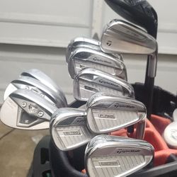 TaylorMade P760 Forged Irons 5-PW + P790 4i  + Z-TP Wedges, Driver, Wood, Hybrid, Putter & Bag. FULL 14-Piece Golf Club Set
