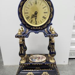 Italian Vintage Alfa Porcelain Mantle Clock