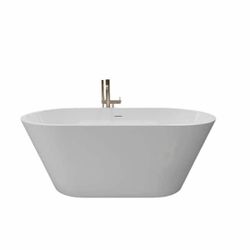 2352 $400 51 in. x 27.5 in Acrylic Freestanding Soaking Bathtub Flat Bottom Stand Alone A24 Free Standing Tub Relax and unwind after a long day in t