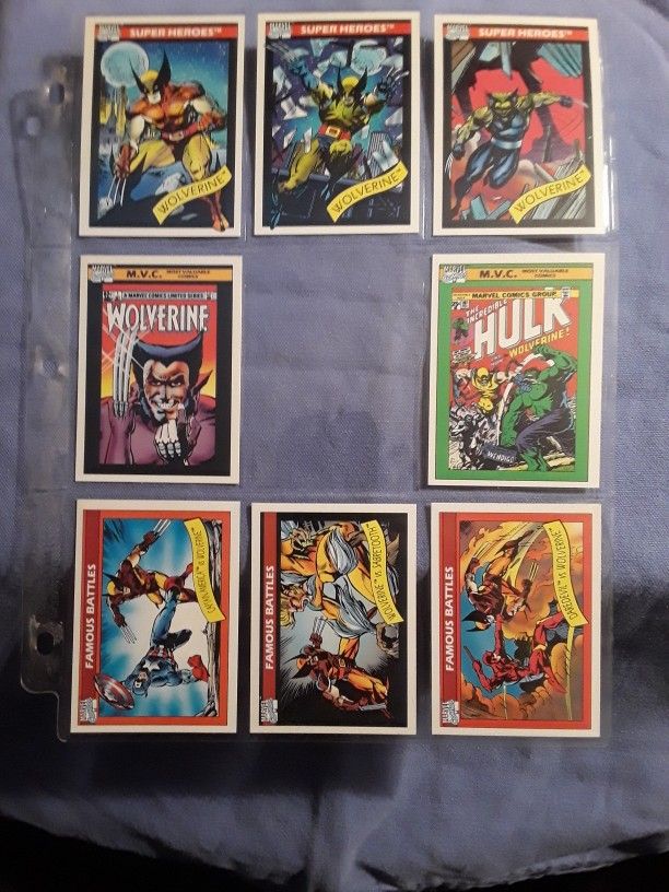 1990 Marvel Cards Wolverine Incredible Hulk Daredevil Captain America