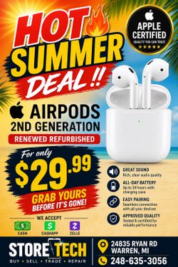 Apple AirPods 2nd Generation Renewed