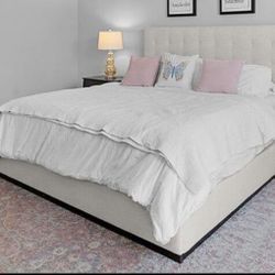 Like-New King Size Headboard And Sealy Mattress