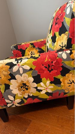 Modern Accent Arm Chair  fabric floral print