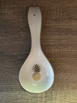 Pineapple Ceramic Spoon Rest/ Utensil Holder