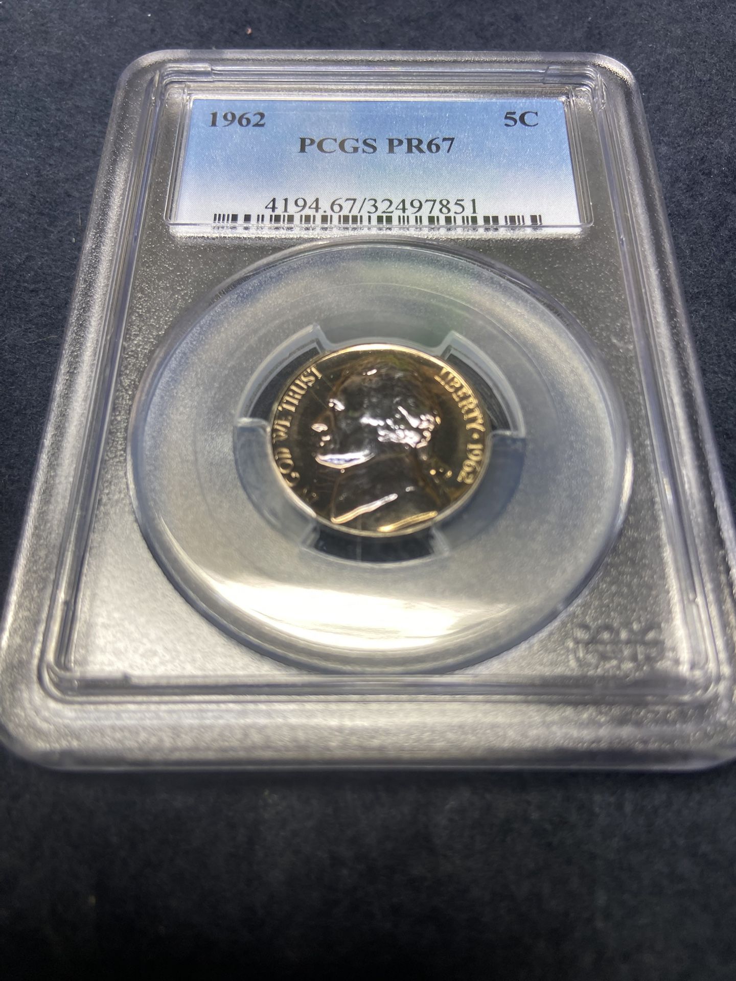 1962 Jefferson Nickel 5c - PCGS PR67
