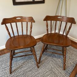 Vintage wooden handmade 1970s chair set barrel back 