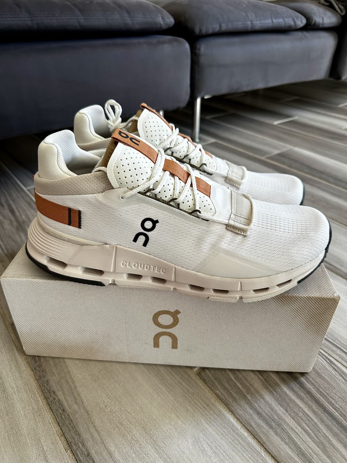 Men's ON Cloud Cloudnova 2.0 Running Shoes - Ivory Sandstone - Size 11