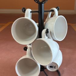 6 Mug With Metal Stand 