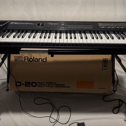 Roland D-20 Keyboard (61 Keys) Synthesizer & Yamaha Monitor For The Sound That Plays