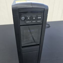 CyberPower CP1350AVRLCD3 Intelligent LCD UPS System, 1350VA/815W, 12 Outlets, 2 USB Ports, AVR, Mini Tower, Black